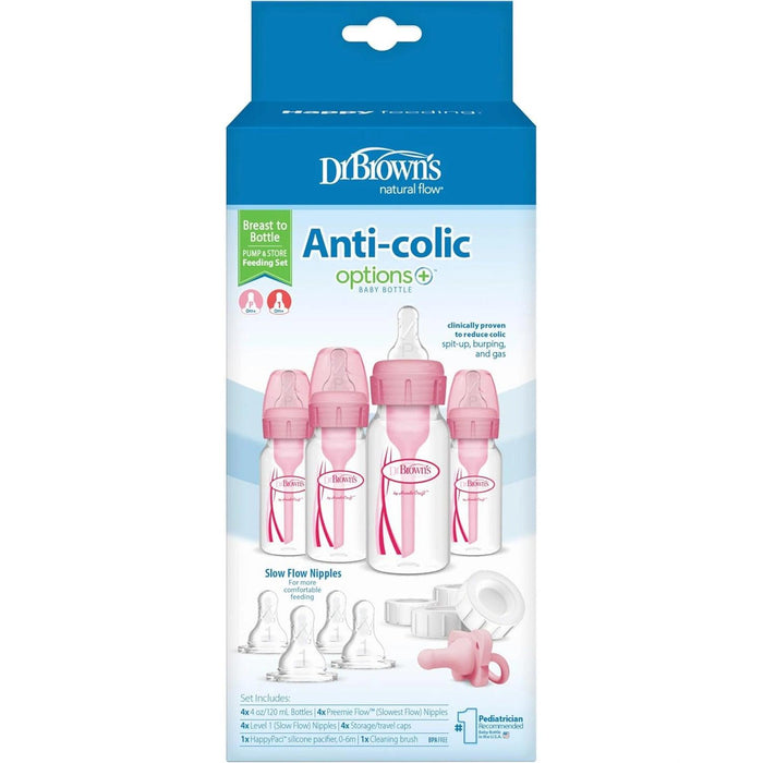 Dr. Brown's® - Dr. Brown’s Natural Flow Options+ Anti-colic Baby Bottles Newborn Feeding Set