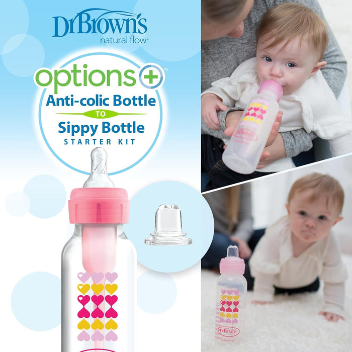 Dr. Brown's® - Dr. Brown's Options+ Narrow Bottle to Sippy Baby Bottle Start Kit 8oz. - Single Bottle