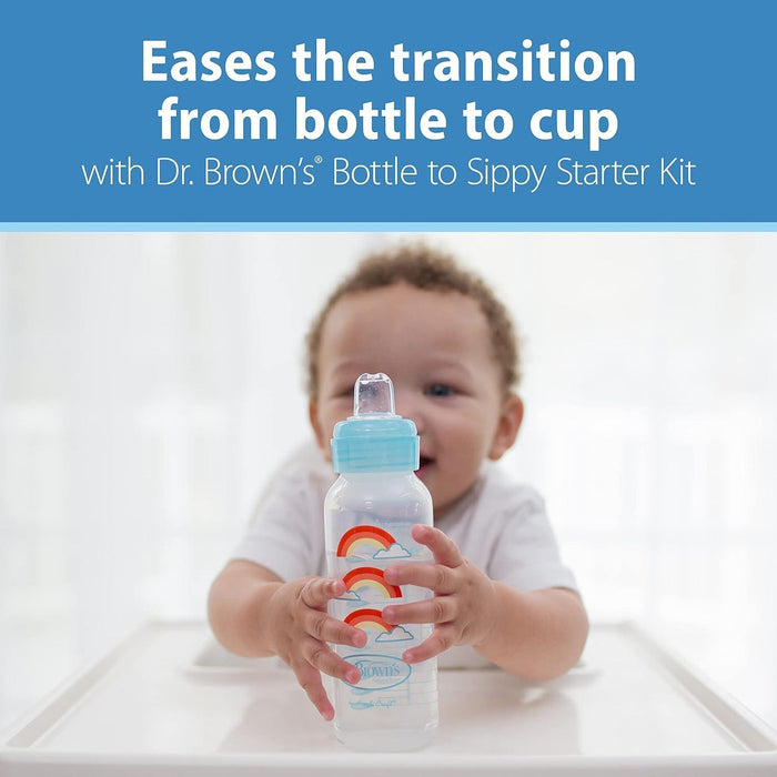 Dr. Brown's® - Dr. Brown's Options+ Narrow Bottle to Sippy Baby Bottle Start Kit 8oz. - Single Bottle