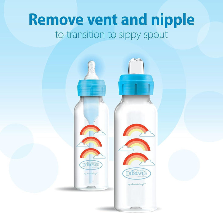 Dr. Brown's® - Dr. Brown's Options+ Narrow Bottle to Sippy Baby Bottle Start Kit 8oz. - Single Bottle