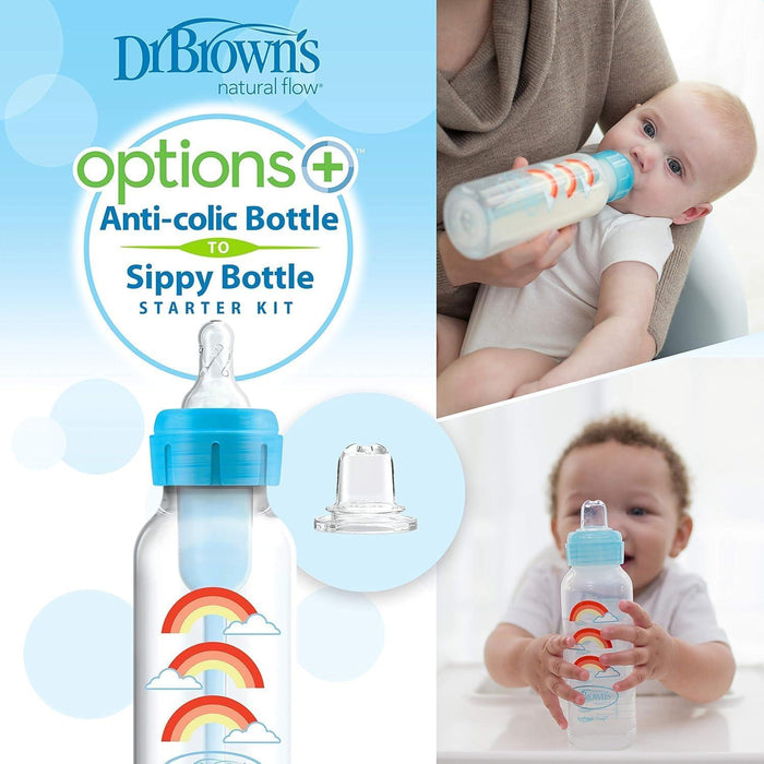 Dr. Brown's® - Dr. Brown's Options+ Narrow Bottle to Sippy Baby Bottle Start Kit 8oz. - Single Bottle