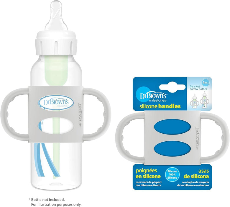 Dr. Brown's® - Dr. Brown’s Replacement Silicone Handles for Milestones Sippy Cups or Standard Norrow Bottles - Grey