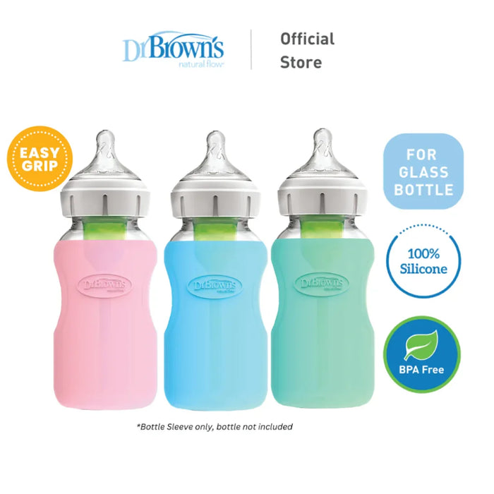 Dr. Brown's® - Dr. Brown’s Silicone Wide Neck Glass Bottle Sleeve – 9oz (Mint)