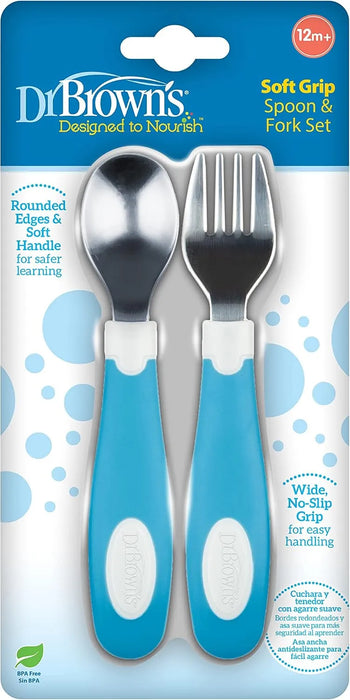 Dr. Brown's® Cuillère et fourchette à prise souple pour tout-petits 12M+