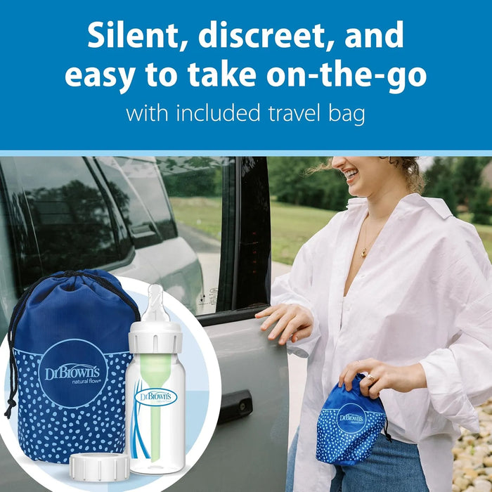 Tire-lait monobloc 100 % silicone Dr.Brown® avec biberon Options+ anti-colique de 120 ml et sac de voyage