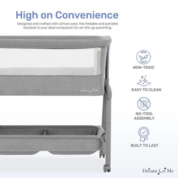 Dream on Me - Dream On Me Calypso Portable Bassinet with Wheels