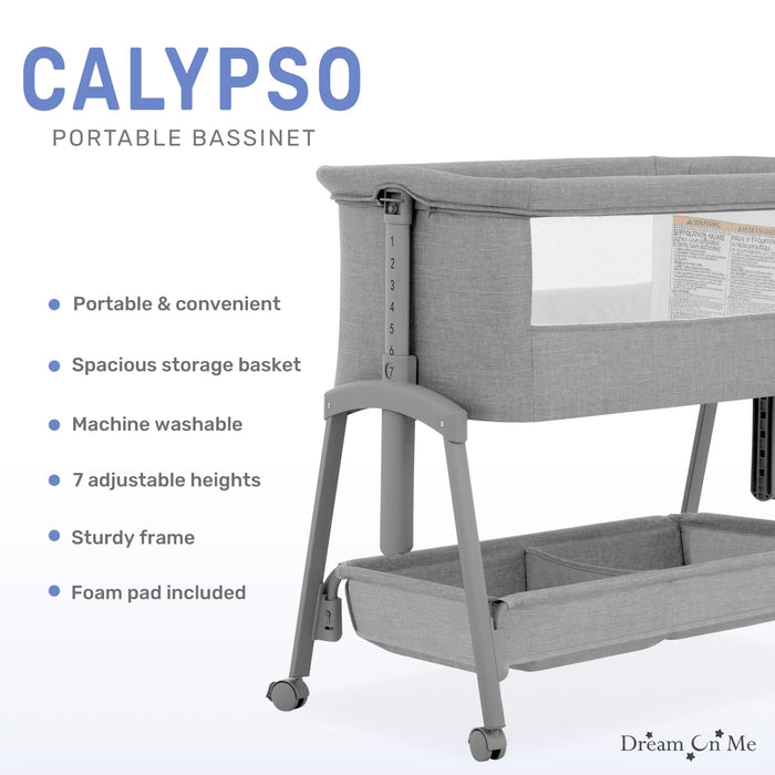 Dream on Me - Dream On Me Calypso Portable Bassinet with Wheels