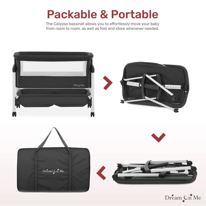 Dream on Me - Dream On Me Calypso Portable Bassinet with Wheels