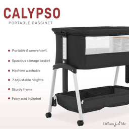 Dream on Me - Dream On Me Calypso Portable Bassinet with Wheels