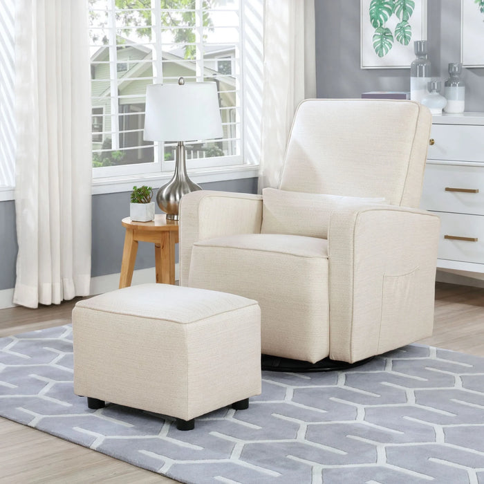 Dream on Me - Dream On Me Everett Swivel Glider with Ottoman - Thunder