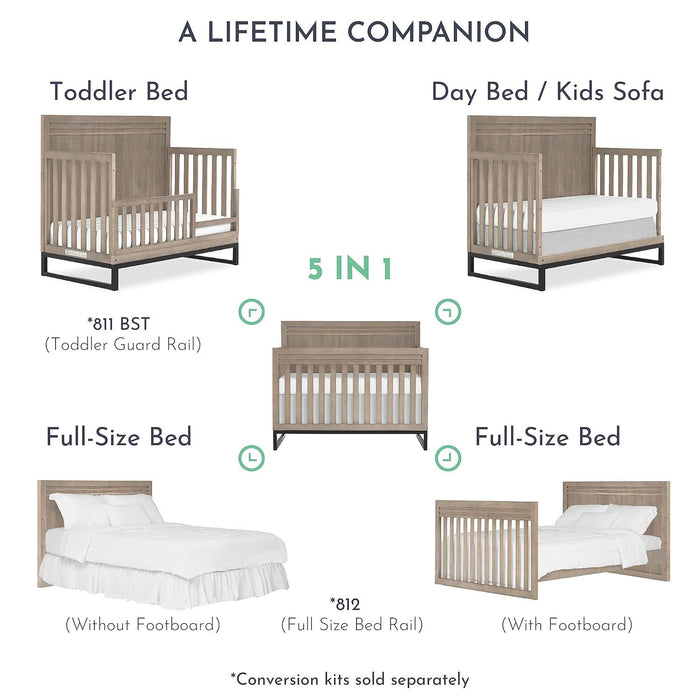 Dream on Me - Dream On Me Evolur Kyoto 5-in-1 Convertible Crib