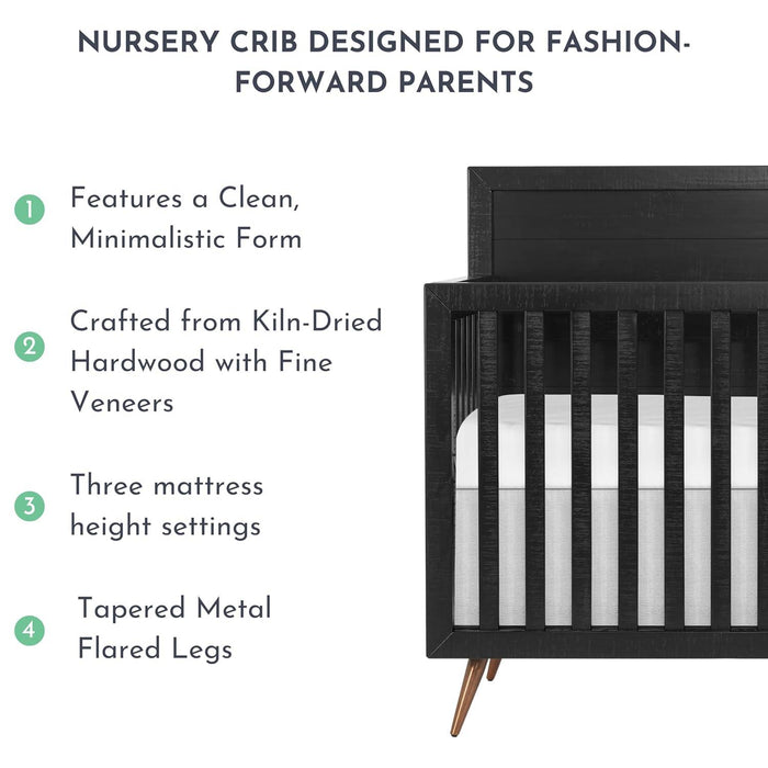 Dream on Me - Dream On Me Evolur Stilnovo Mid Century 4-in-1 Convertible Crib