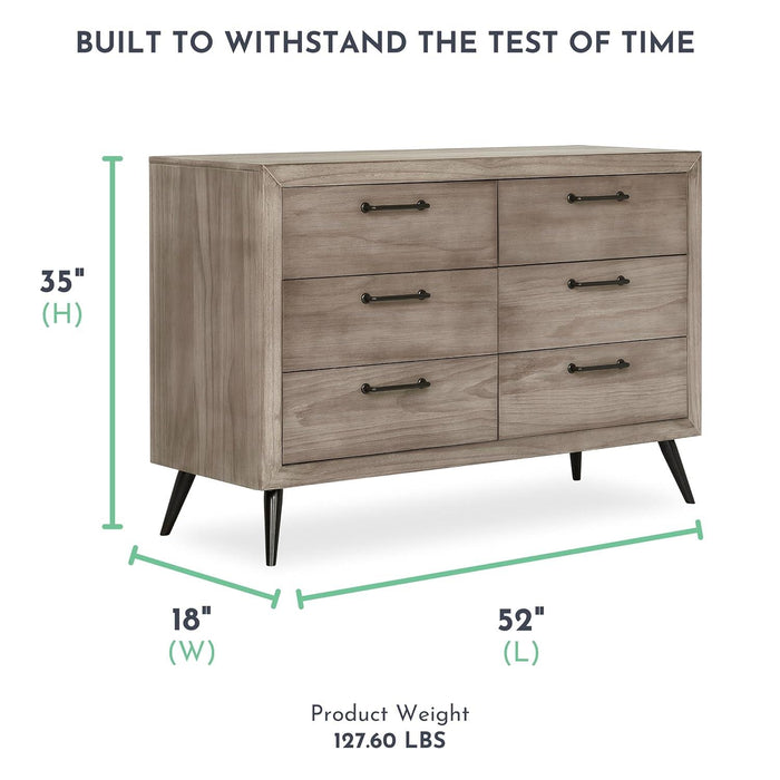 Dream on Me - Dream On Me Evolur Stilnovo Mid Century Nursery Double Dresser