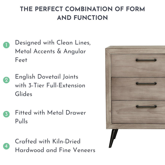 Dream on Me - Dream On Me Evolur Stilnovo Mid Century Nursery Double Dresser