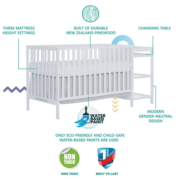 Dream on Me - Dream on Me Hamilton Convertible Crib and Changer 5 in 1