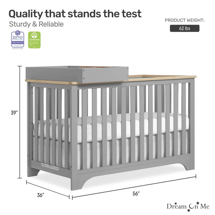 Dream on Me - Dream On Me Orion 5-in-1 Convertible Crib with Changer