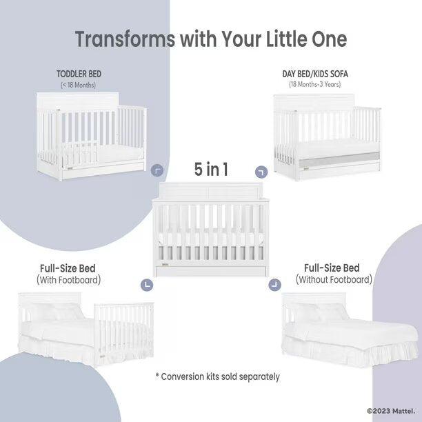 Dream on Me - Dream On Me Reign Jenny Convertible Crib with Drawer