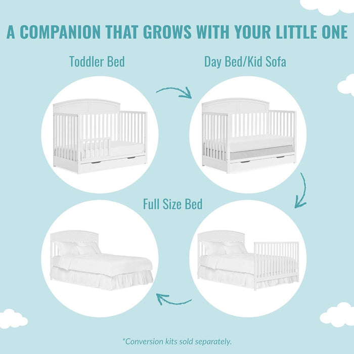 Dream on Me - Dream On Me Storybrooke 5-in-1 Convertible Crib with Drawer