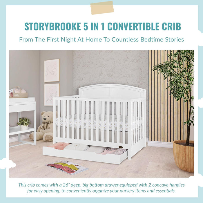 Dream on Me - Dream On Me Storybrooke 5-in-1 Convertible Crib with Drawer