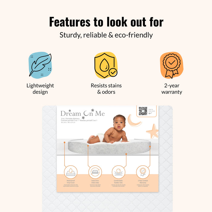 Dream On Me Holly Fiber Portable Mini Crib Mattress – image 4
