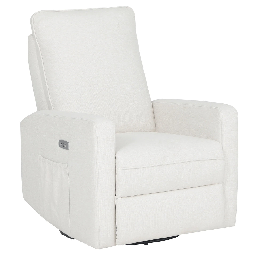 Dream on Me - Paradise Power Glider in Cream by Dream on Me – Power Recliner with USB & Swivel Base