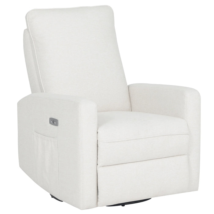 Dream on Me - Paradise Power Glider in Cream by Dream on Me – Power Recliner with USB & Swivel Base