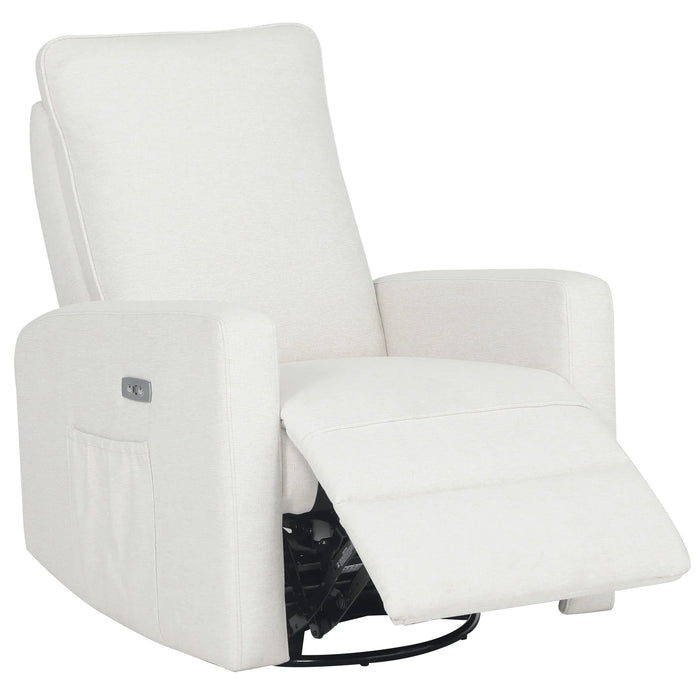 Dream on Me - Paradise Power Glider in Cream by Dream on Me – Power Recliner with USB & Swivel Base