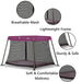 Dream On Me Travel Light pink playard with breathable mesh, lightweight frame, and soft mattress.