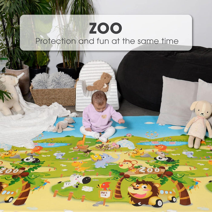 Dwingluer - Dwinguler Baby, Toddler & Kids Playmat - Large, Zoo