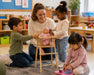 Economical maple wood doll high chair - children playing at daycare