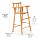 Economical maple wood doll high chair - dimensions