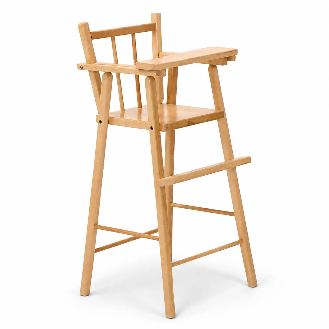 Economical maple wood doll high chair