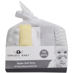 Emporio Baby - Emporio Baby Terry Soft Washcloth Set - 10 Pack