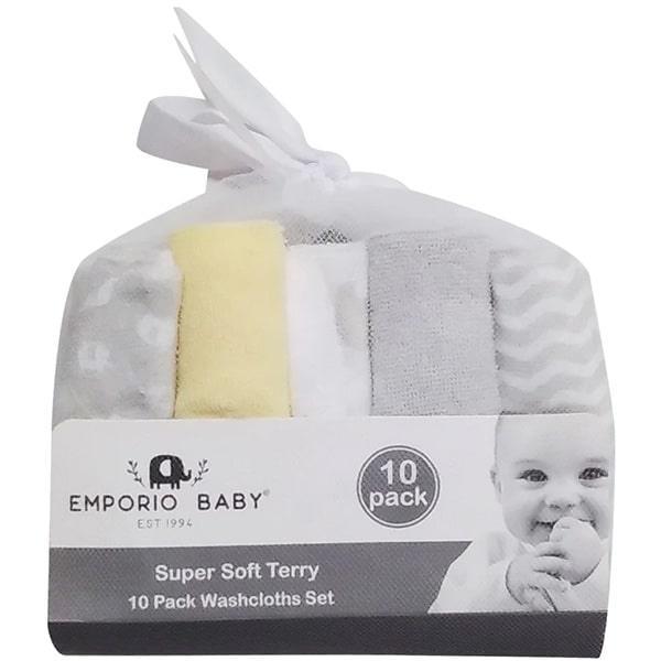 Emporio Baby - Emporio Baby Terry Soft Washcloth Set - 10 Pack