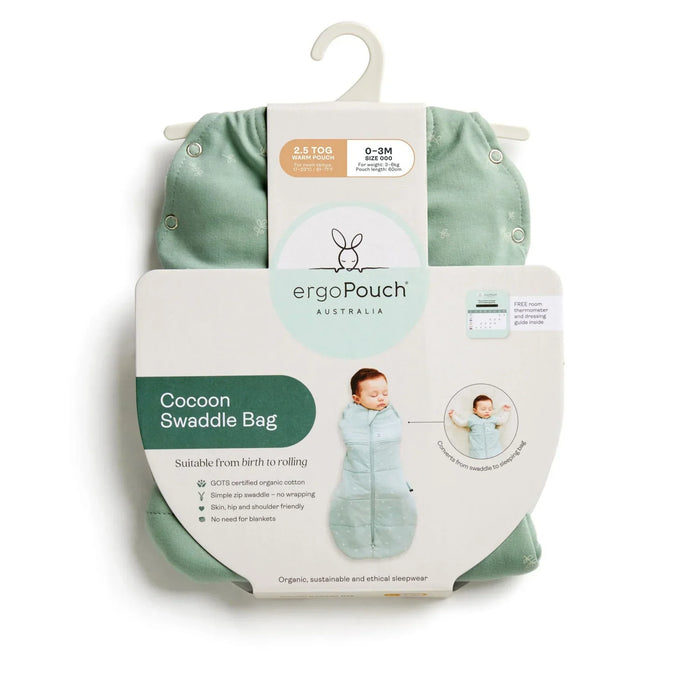 ErgoPouch® - ErgoPouch Cocoon Swaddle Sack 2.5 TOG – Organic Newborn Sleep Sack with Zipper - Sweet Orchard - 0-3m
