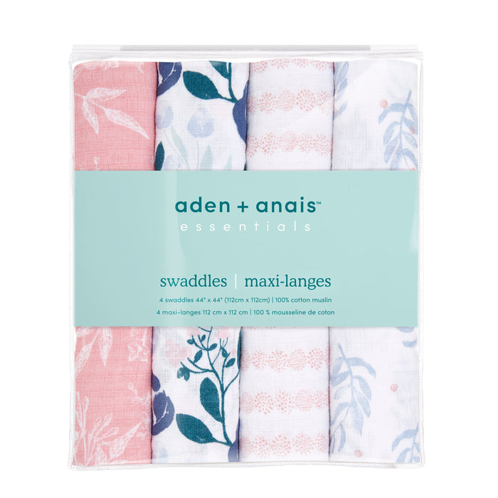 Aden & Anais Essentials Cotton Muslin Swaddle Blanket 4 Pack