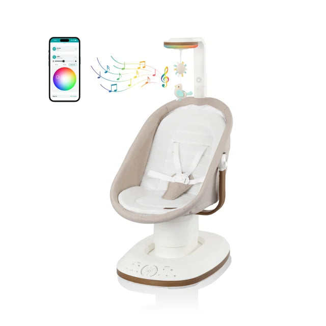 Evenflo® Elara™ 2-in-1 Smart Motion Swing & Soothing Nest with SensorySoothe™ Technology – Coastal Coffee