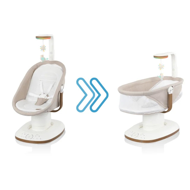 Evenflo® Elara™ 2-in-1 Smart Motion Swing & Soothing Nest with SensorySoothe™ Technology – Coastal Coffee