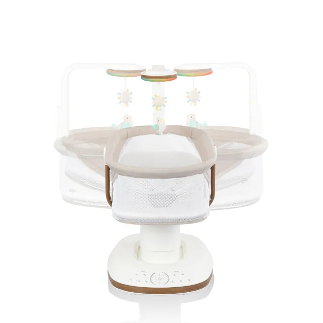 Evenflo® Elara™ 2-in-1 Smart Motion Swing & Soothing Nest with SensorySoothe™ Technology – Coastal Coffee
