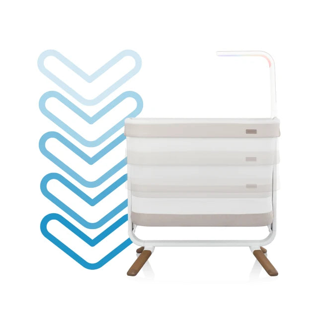 Evenflo® Cora™ 3-Level Adjustable Bassinet (Coastal Coffee), With SensorySoothe Technology
