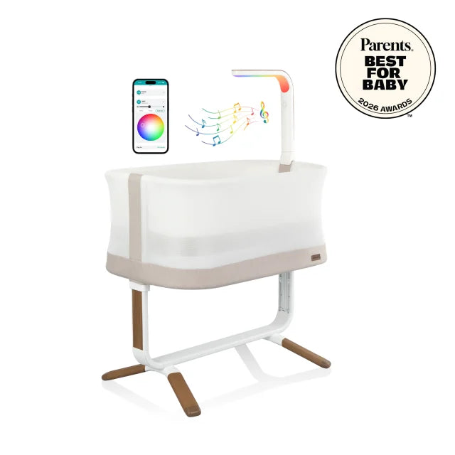 Evenflo® Cora™ 3-Level Adjustable Bassinet (Coastal Coffee), With SensorySoothe Technology