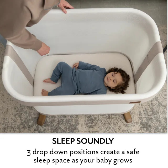 Evenflo® Cora™ 3-Level Adjustable Bassinet (Coastal Coffee), With SensorySoothe Technology