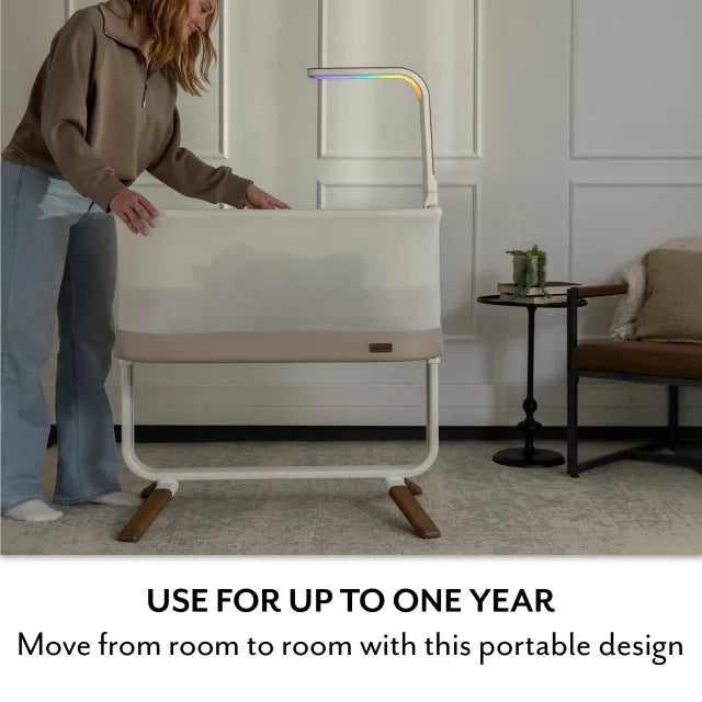 Evenflo® Cora™ 3-Level Adjustable Bassinet (Coastal Coffee), With SensorySoothe Technology
