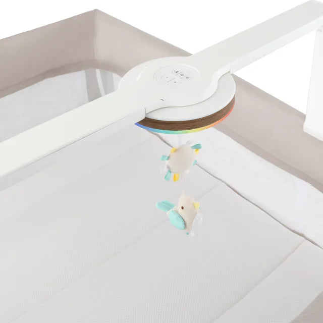 Evenflo® Eris™ One-Hand Playard with Bassinet with SensorySoothe™ Technology (Coastal Coffee)