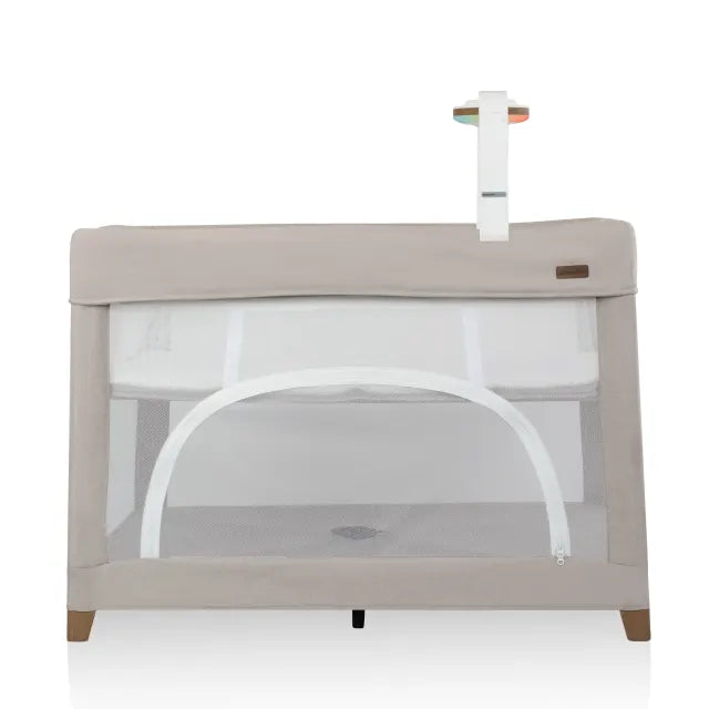 Evenflo® Eris™ One-Hand Playard with Bassinet with SensorySoothe™ Technology (Coastal Coffee)