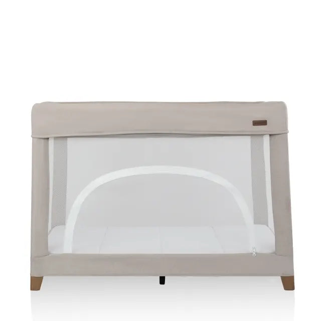 Evenflo® Eris™ One-Hand Playard with Bassinet with SensorySoothe™ Technology (Coastal Coffee)