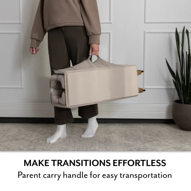 Evenflo® Eris™ One-Hand Playard with Bassinet with SensorySoothe™ Technology (Coastal Coffee)
