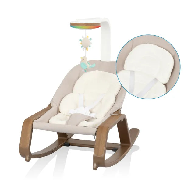 Evenflo® Lyra 2-in-1 Infant to Toddler Rocker with SensorySoothe™ Technology (Coastal Coffee)