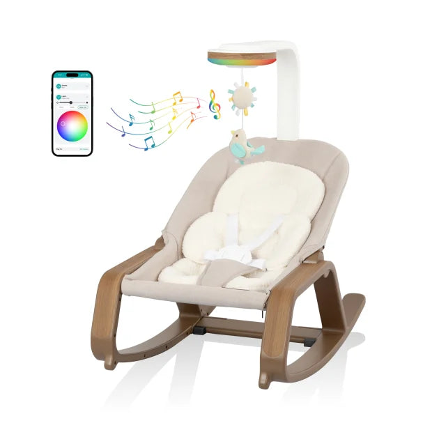 Evenflo® Lyra 2-in-1 Infant to Toddler Rocker with SensorySoothe™ Technology (Coastal Coffee)