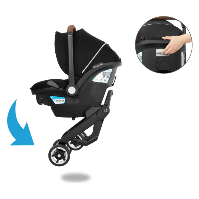Evenflo® Shyft DualRide Infant Car Seat Stroller Combo with Carryall Storage & Extended Canopy – 3-30 lb